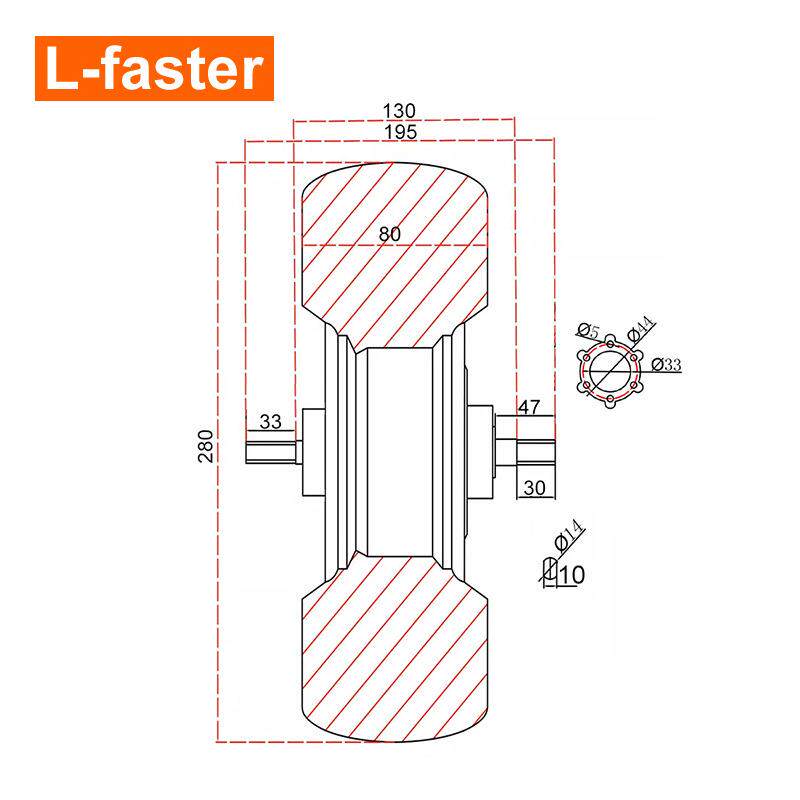 L-faster电动独轮车电机车轮越野粗糙轮胎适用于10寸电动手推车