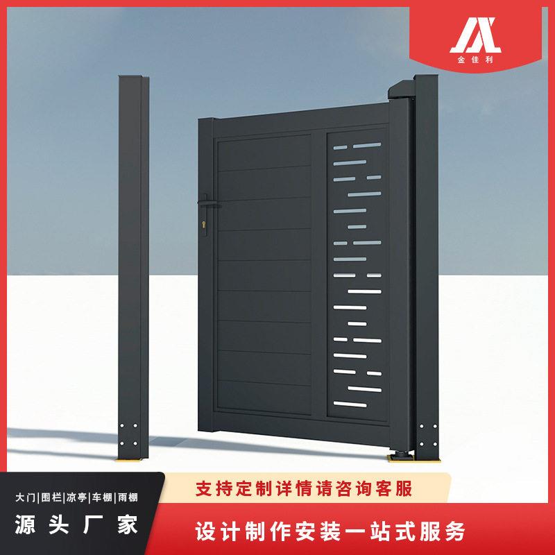 现简约铝合金门欧式别墅门庭院铝艺门别墅小区平开门图片