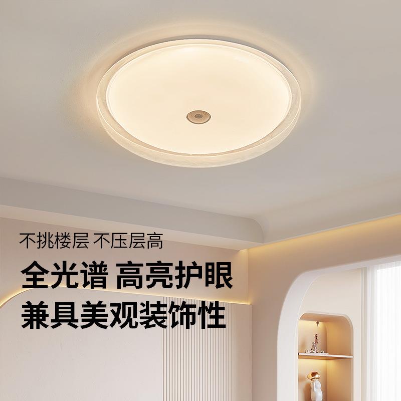 卧灯具室灯吸顶圆灯现代简约全光谱护眼意式形轻灯奢极主简卧室房