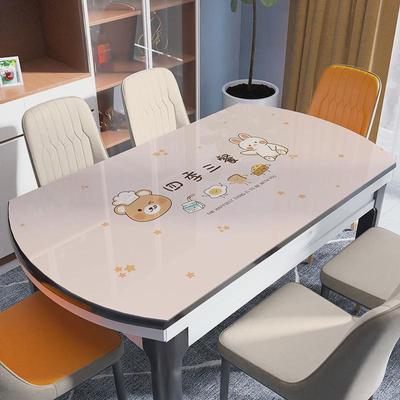 三餐四季椭圆形餐桌垫PVC透明软玻璃防水防油隔热免洗折叠桌布