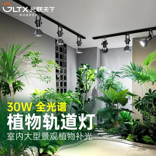 光联天下 植物补光灯全光谱自然光室内大型景观植物墙led轨道射灯