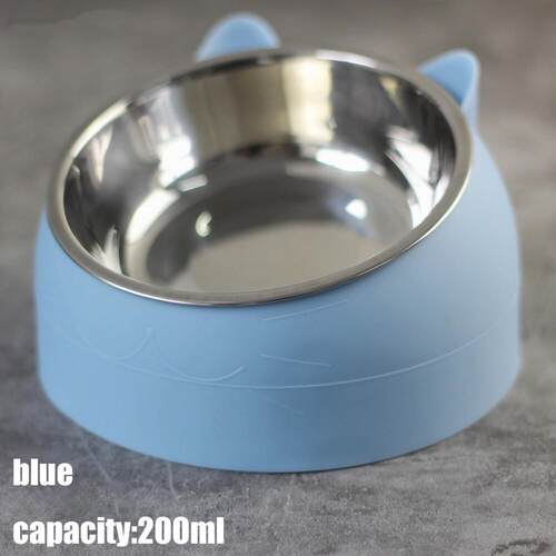 Cat Dog Bowl 15 Degrees Raised Stainless Steel Cat Bowls Saf