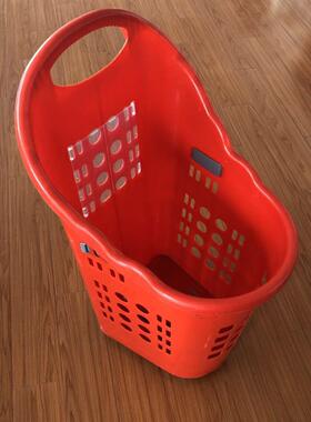 供应超市拉三轮购物篮大商拉杆篮塑料手篮塑料MT-SSB09加厚拉场杆