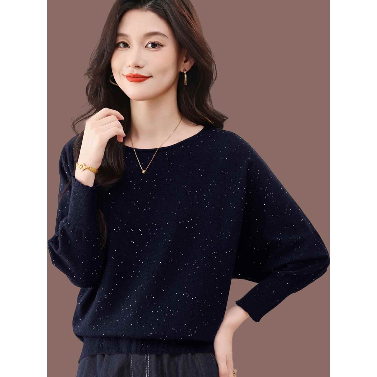 蝙蝠袖套头羊毛针织衫春秋超好看单穿上衣2025秋新款短款打底毛衣