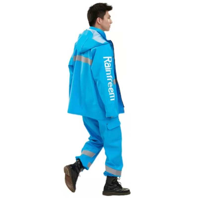 琴飞曼雨衣户外成人骑行时尚针织布外卖分体雨衣雨裤