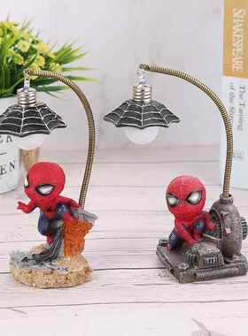 创意复仇联盟蜘蛛侠小夜灯摆件家居装饰树脂工艺品儿童男生日礼物