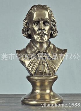 2020欧式铸件铜多贝芬扎特莎士比亚人像雕塑摆客厅书房装莫饰摆设