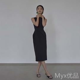 mytopbuyer BNPS 轻礼服小众高级感黑色连衣裙轻奢小黑裙无袖中裙