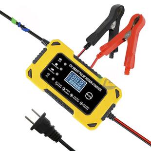 跨境12V6A智能脉冲充电器免维护摩托电动汽车电瓶12V20ah伏充电器