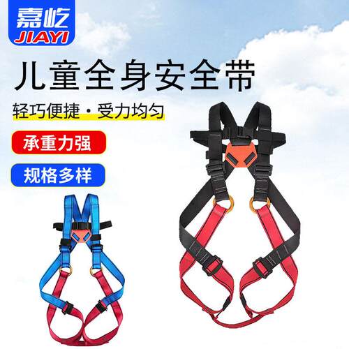 儿童攀岩速降全身安全带户外探险拓展保险带高空娱乐防坠落保护带