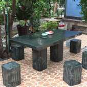 户外石桌石凳庭院花园户外一套公园石头桌椅天然室外小区别墅园林