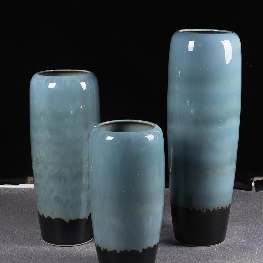 简约现代陶瓷器插花瓶酒店样板间民宿客厅插干鲜花富贵竹水培落地