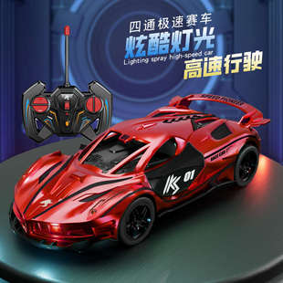儿童遥控车玩具rc电动高速马达漂移赛车警车越野汽车5一7岁6男孩8