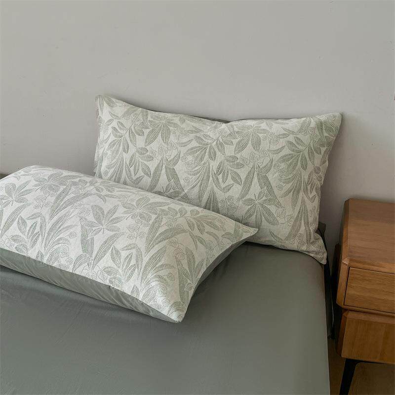 高端全棉双层纱色织四件套榻榻米加大床单纯棉被套学生三件套