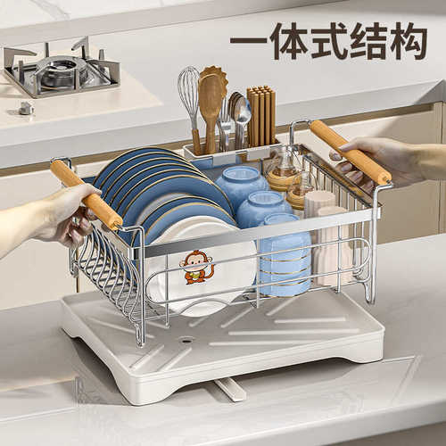 不锈钢碗碟收纳架厨房置物架家用多功能沥水篮碗架放碗盘沥水碗架
