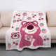 熊两面休闲冬季 冬毛毯长方形 睡觉被携带草莓便携式