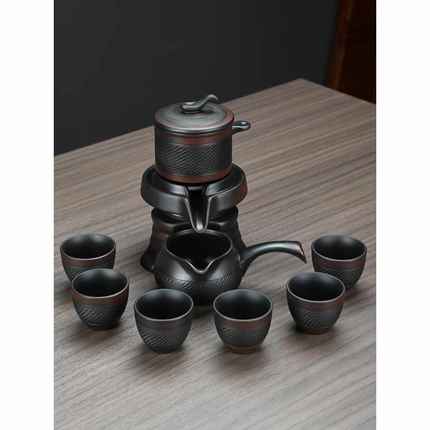 转动功夫茶具套装家用懒人紫砂壶自动石墨泡茶壶泡茶神器茶杯茶盘