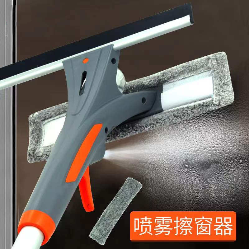 刮水器喷雾玻璃玻璃双面刷刮工具长杆擦喷水刀高楼搽窗户清洁家用
