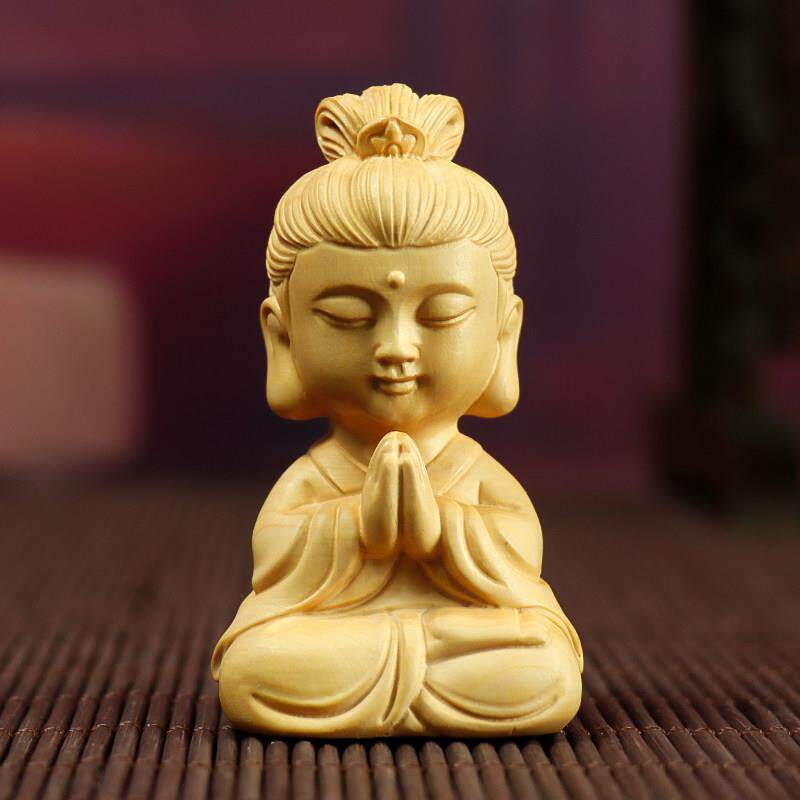 黄杨木雕观音菩萨车载Q版人物佛像挂件摆件男士女士平安高档饰品