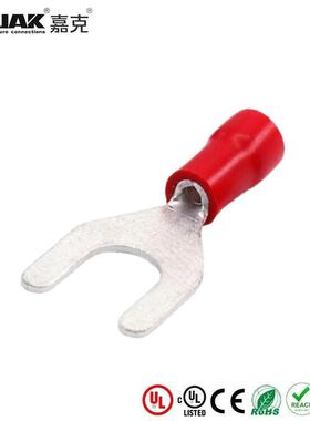 SV1.25-6L预绝缘叉形端子紫铜冷压端子Y型铜鼻M6叉端头UL认KST