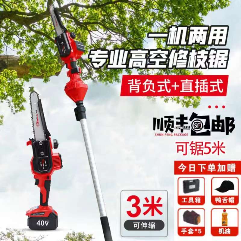 德国进口充电式高枝锯高空修剪树枝锯伸缩加长杆园林果树链条锯子