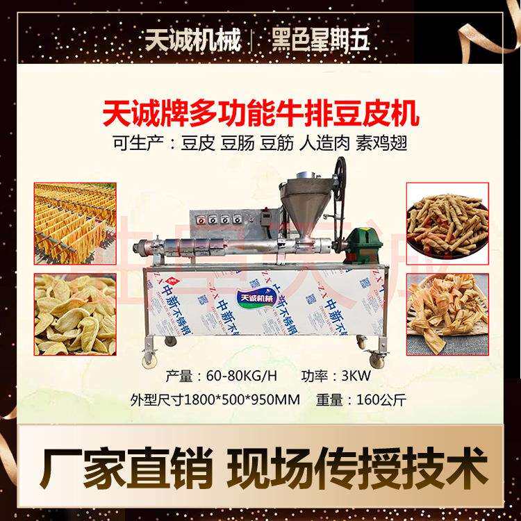 安徽凉拌小吃豆丝加工机器多功能人造肉生产设备