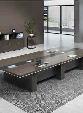 现代简20475质约工办桌木会议室桌椅加厚长条员培训接待洽公谈会