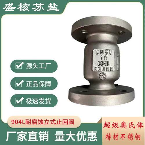 904L耐腐蚀立式止回阀2205双相钢止回阀H42W/4A不锈钢耐酸止回阀
