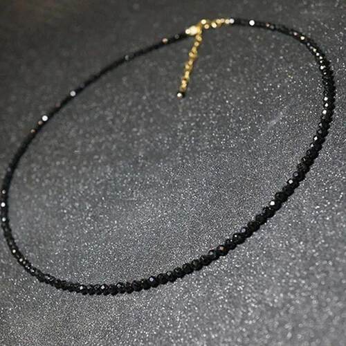 Fashion Simple Black Beads Chain Short Choker Necklace Femal