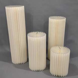 折纸甜品台订婚新款婚庆折叠圆柱摆台柱路引橱窗摆件装饰场景布置