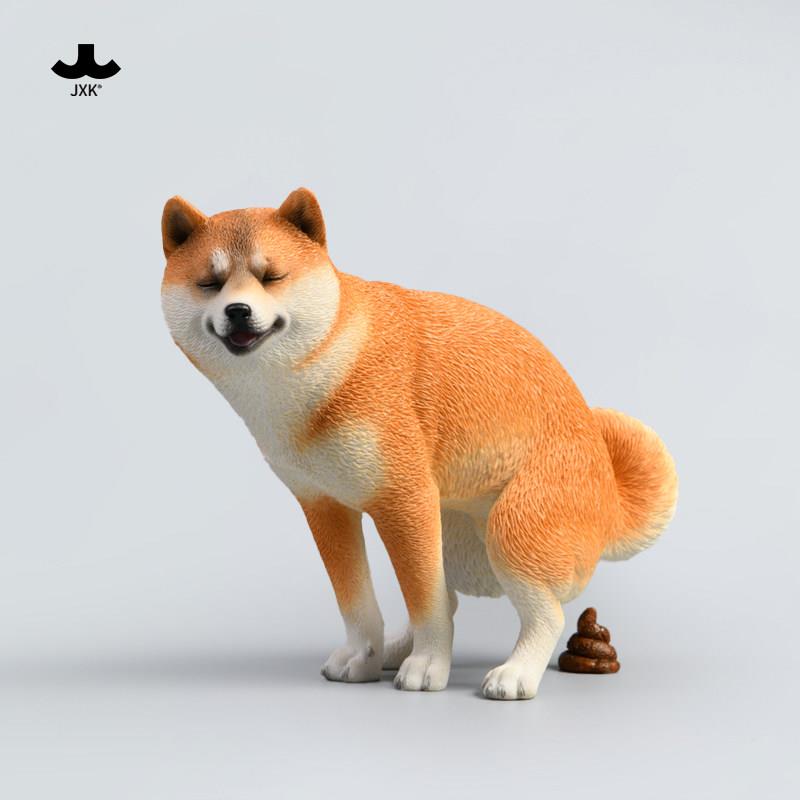 JXK柴犬模型 彷真动物周边车饰模型拉屎小狗汽车载摆件桌面装饰品