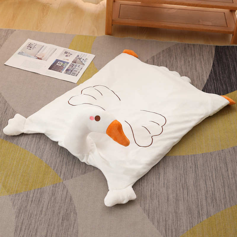鹅毛毯沙发毯午睡大白卡通两用夏季抱床上被子毯子办公室用盖枕小