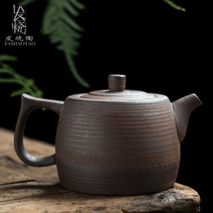原矿粗陶泡茶壶单个泡茶器大容量陶瓷家用单壶功夫茶具配件