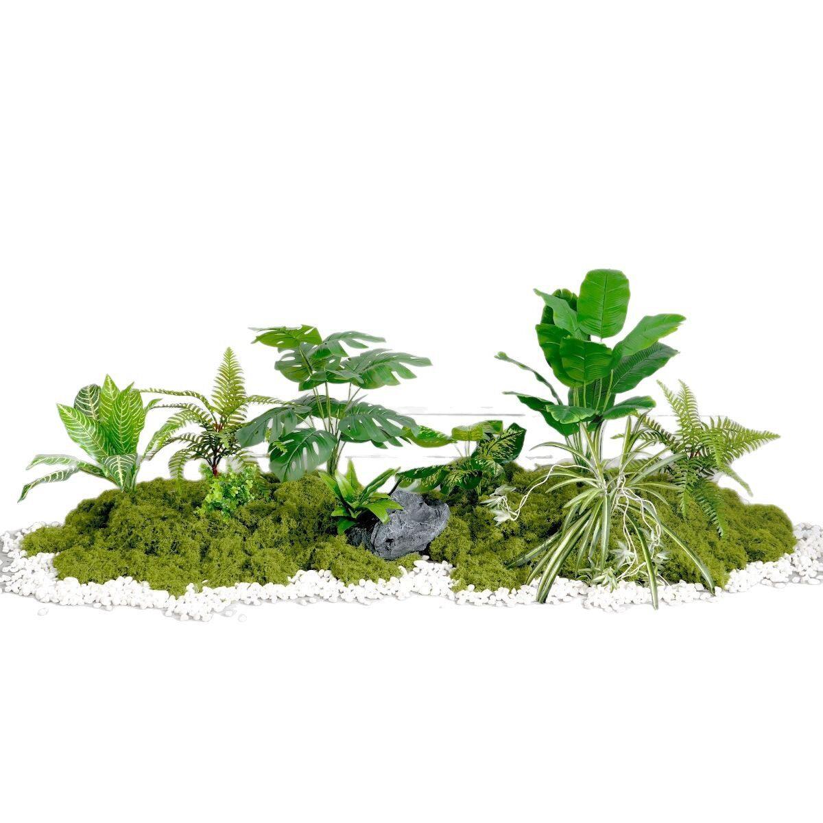 仿真绿植造景室内景观橱窗楼梯下仿生花转角场景装饰布置假树植物