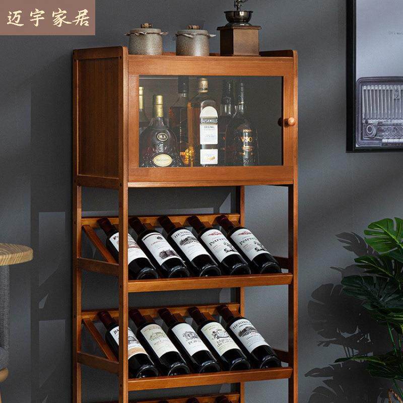 红酒架子置物架家用小酒柜酒格子吧台展示架放酒装饰简易实木靠墙