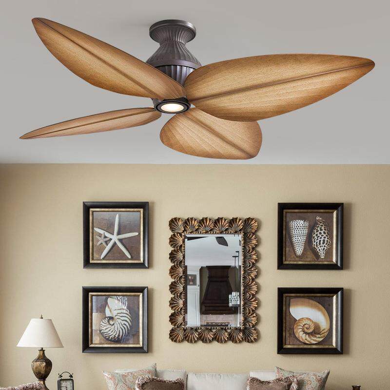 厂家直销北欧风扇灯创意芭蕉叶东南亚个性吊扇灯客厅餐厅装饰电扇