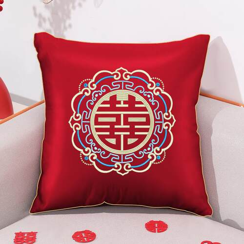 结婚一对靠垫红色装饰新人礼物抱