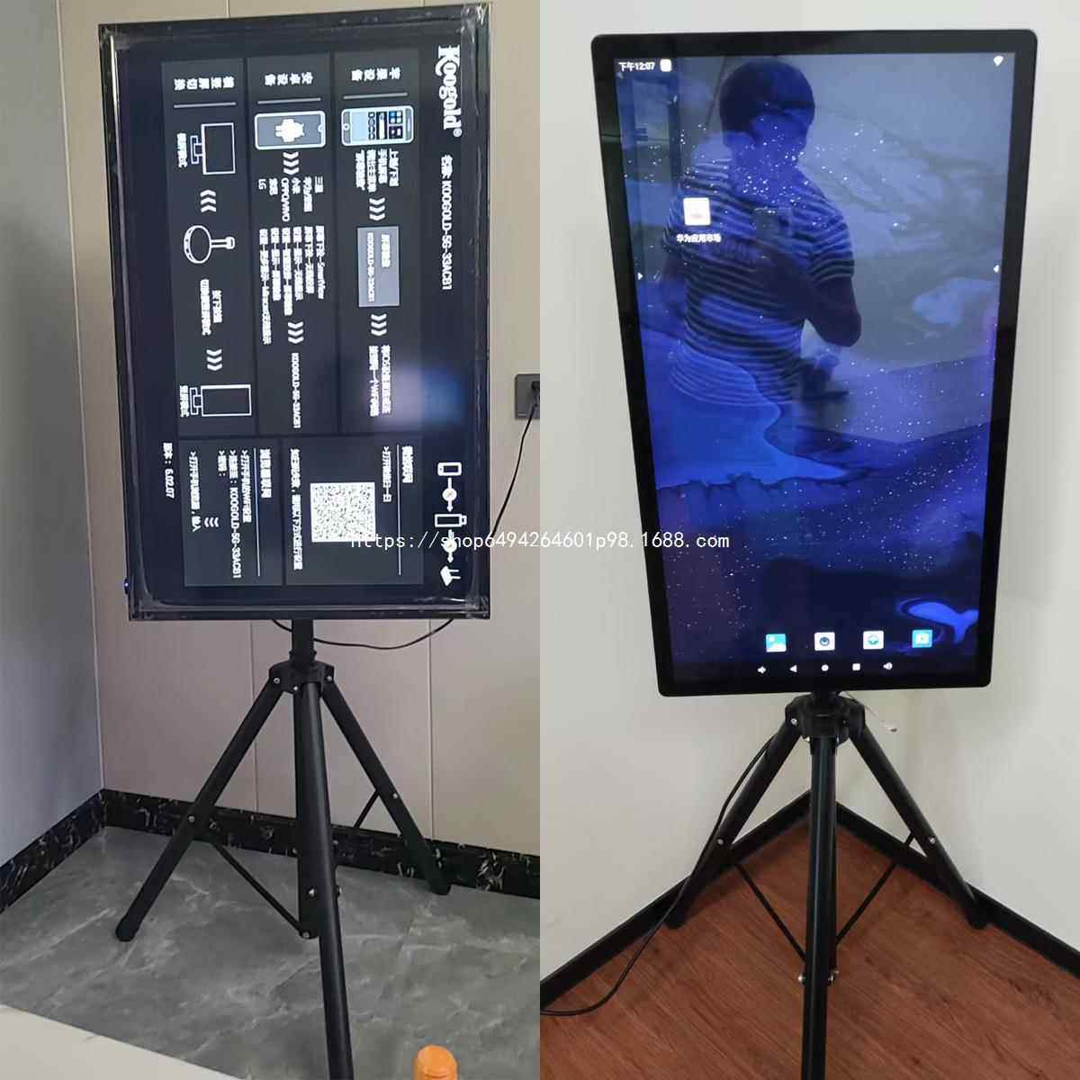 直播架子可移动液晶22/27/32/43寸旋转落地便携横竖屏幕电视支架