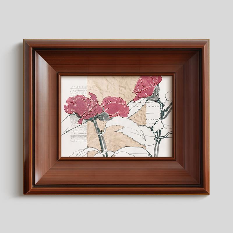 花瓣书小众艺术复古装饰画法式中古风客厅卧室餐边柜挂画壁画
