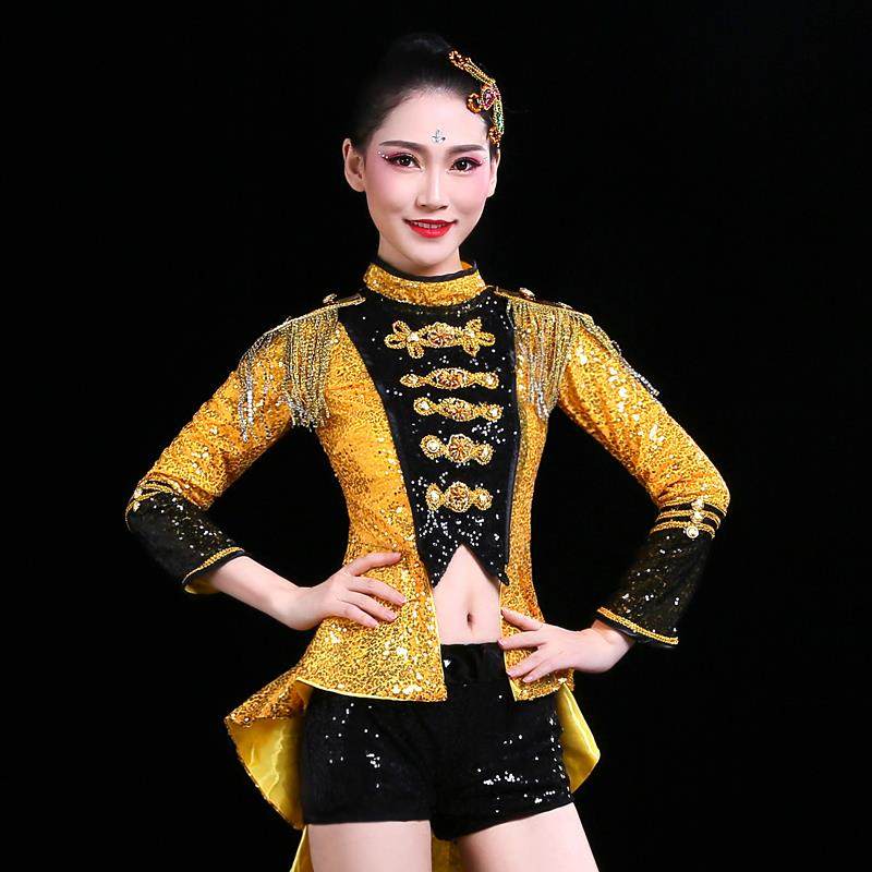 正品新款舞现代舞演服爵士舞服打鼓服出燕尾亮片夜店成人舞流苏台