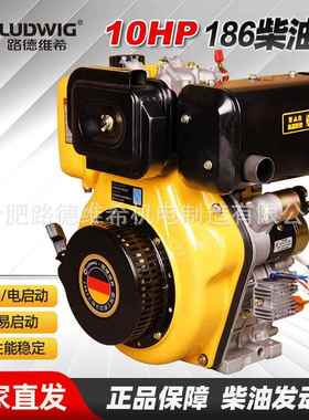 路德维希柴油机186F风冷四冲程单缸发动机10马力工程机械动力