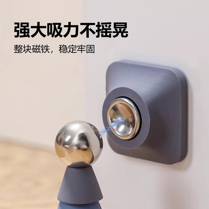 门吸免打孔佐致(收器新铁门挡防撞硅胶卫生间门阻款门后强磁静音