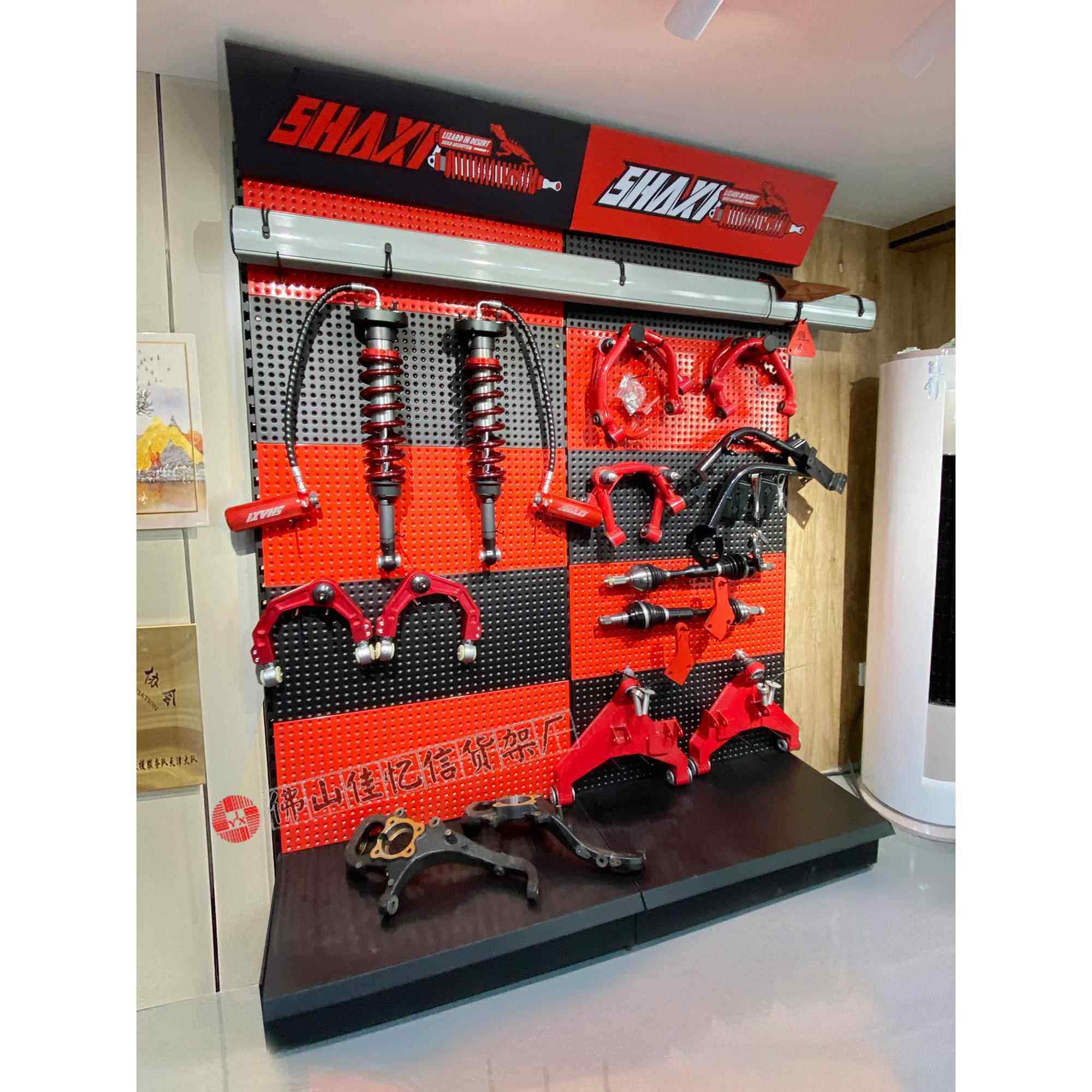 汽车配件改装件展示架汽车4S店脚踏板大包围减震器弹簧排气管货架