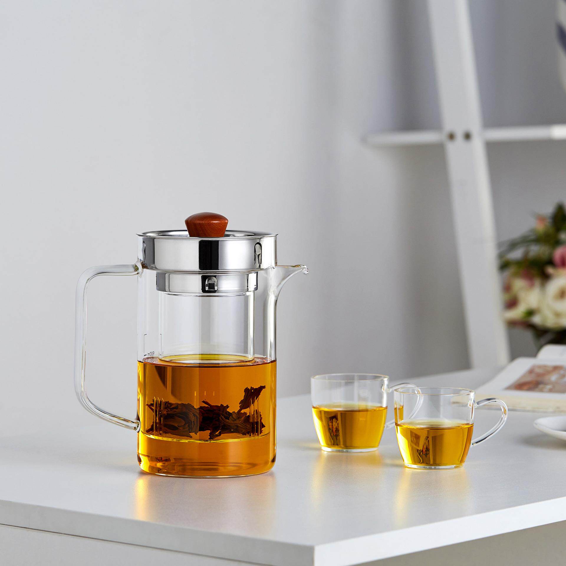 新羽手工煮茶壶煮茶器耐热玻璃养身壶家用泡茶壶分离式设计滤网