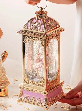 可旋转水晶灯八音盒芭蕾舞女孩防风灯音乐盒女生生日礼物水晶球旋