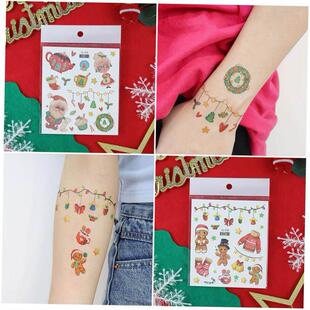 Tattoo 儿童圣诞节纹身贴脸贴Children& 39;s Christmas Sti Face