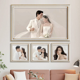 婚纱照相框挂墙定制照片墙，组合洗照片做成结婚照，放大48寸打印画框