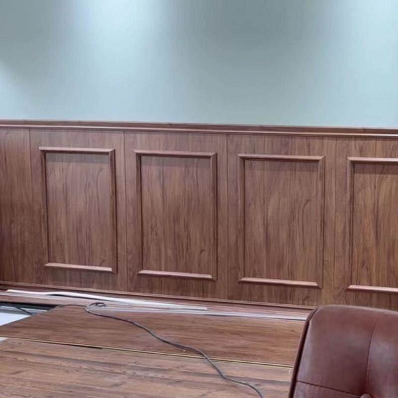 竹木纤维集成墙板pvc欧式半墙护墙板装饰墙围客厅宾馆幼儿园墙裙