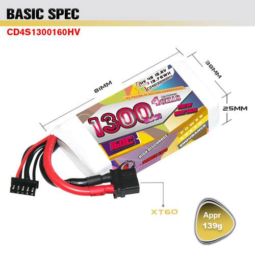 鹰氪CODDAR 1300MAH 4S 15.2V 160C星环3.5寸化骨龙怪象高压电池