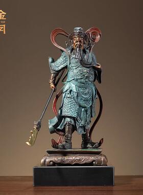 铜金岁月正气关公黄铜摆件关二爷武财神铜雕像家居供奉关公铜雕像